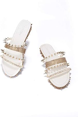 Amazon.com | Cape Robbin Xtreme Sandals Slides for Women, Studded Womens Mules Slip On Shoes | Slides