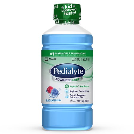 Pedialyte Electrolyte Solution Advanced Care, Blue Raspberry, 1 liter, 8 count - Walmart.com - Walmart.com