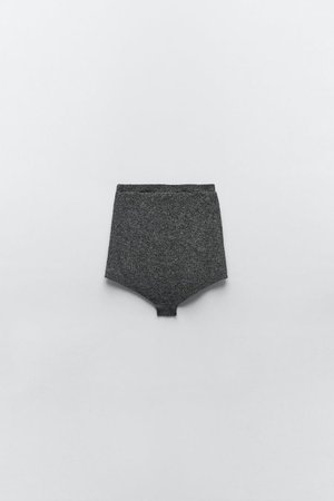 Zara soft-touch grey knit crop top