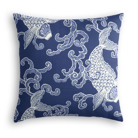 Royal Blue Koi Fish Pillow | Loom Decor