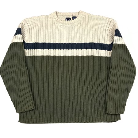 Vintage 90’s Gap striped sweater. Thing is like 1.5... - Depop