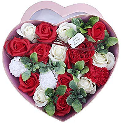 Amazon.com: DALAMODA Soap Rose Artificial Flowers Gift Box,Soap Flower for Anniversary, Weddings, Birthdays, Valentine's Day, Mother's Day(#6 Heart Shape-Red): Home & Kitchen