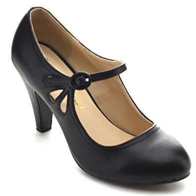 black mary jane heels