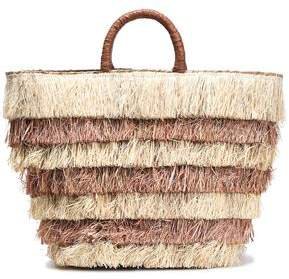 Pinata Leather-trimmed Straw Tote