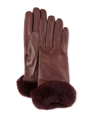 Guanti Giglio Fiorentino Leather Gloves w/ Fur Cuffs