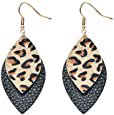 Amazon.com: Leopard Print Leather Earrings Dangle Hook Earrings Leather Teardrop Earrings Leather Earrings For Women: Clothing