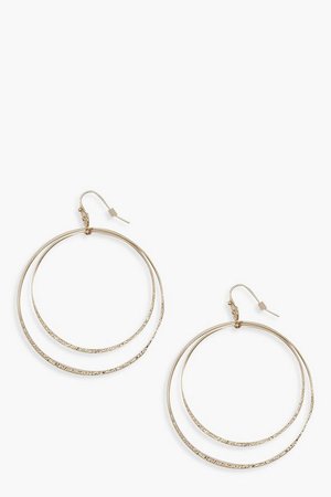 Simple Double Circle Earrings | Boohoo