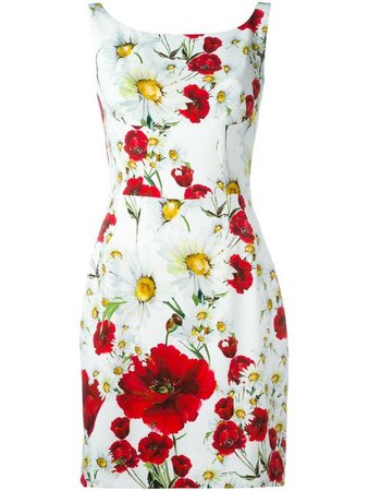 Dolce & Gabbana Daisy And Poppy Print Dress - Farfetch