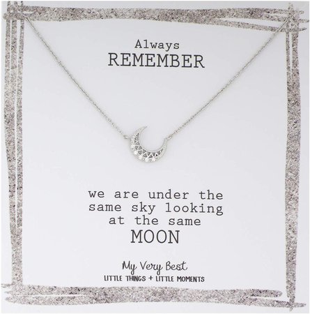 Amazon.com: My Very Best Crescent Moon Necklace (Silver Plated Brass): Gateway