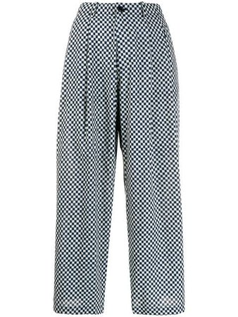 Blue Blue Japan Checkered Flared Trousers - Farfetch