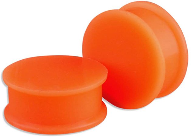 Amazon.com: yati_gj 1 Pair Glow Orange Soft Silicone Flexible Ear Plugs Gauges 12mm: Jewelry