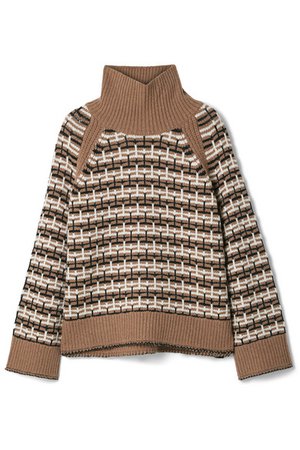 By Malene Birger | Lygos intarsia merino wool-blend turtleneck sweater | NET-A-PORTER.COM