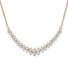 Wrapped in Love Diamond Link Statement Necklace (1 ct. t.w.) in Sterling Silver & 14k Gold-Plate, Created for Macy's & Reviews - Necklaces - Jewelry & Watches - Macy's