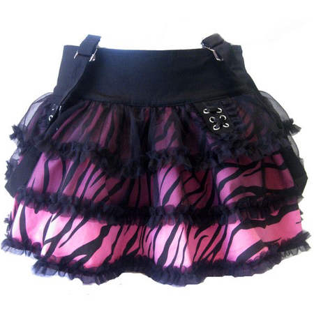 black and pink mesh skirt