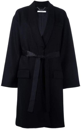 mid-length belted coat