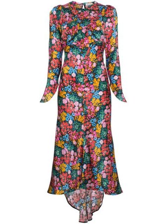 Attico Floral Print Midi Dress - Farfetch