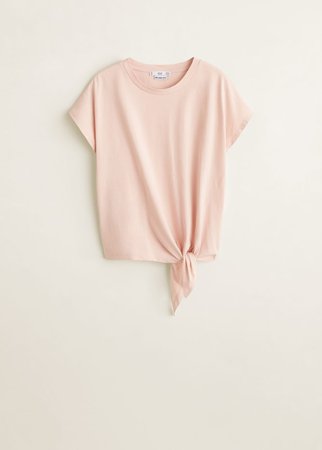 Knot organic cotton t-shirt - Women | Mango USA