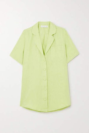 Charlita Linen Shirt - Lime green