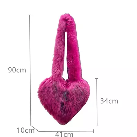 Fluffy Plush Winter Women Handbags Heart Shaped Faux Fur Shoulder Bag Cute Love Crossbody Bags for Women 2023 Tote Lady Shopper| | - AliExpress
