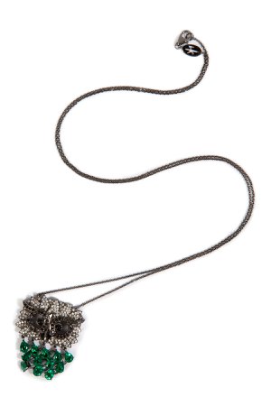 Black Rhodium Owl Pendant Necklace Gr. One Size