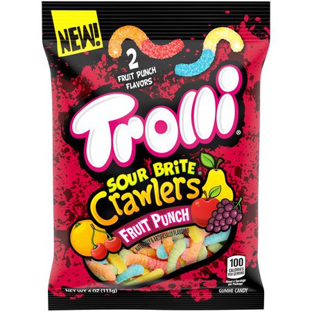 Trolli Fruit Punch Sour Brite Crawlers, Gummy Worms, 4 Oz - Walmart.com