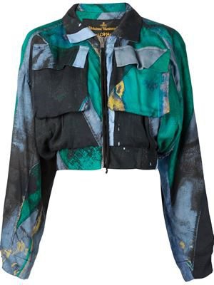 'Game' cropped bomber jacket