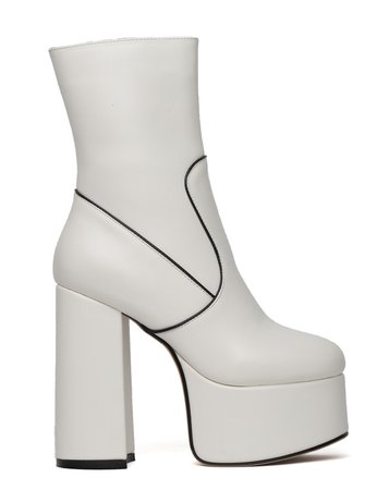Adore You White Extreme Platform Ankle Boots
