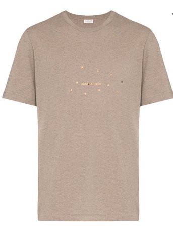 saint laurent star logo print t shirt