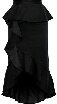 Alessandra Ruffled Cotton-blend Peplum Skirt