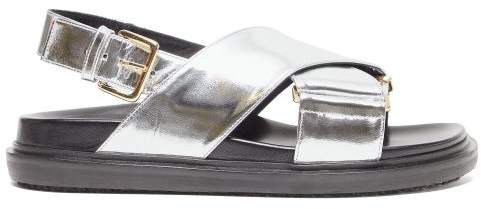 Fussbett Metallic Leather Slingback Sandals - Womens - Silver