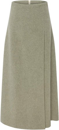 Harris Tapper Inder Pleated Wool A-Line Midi Skirt