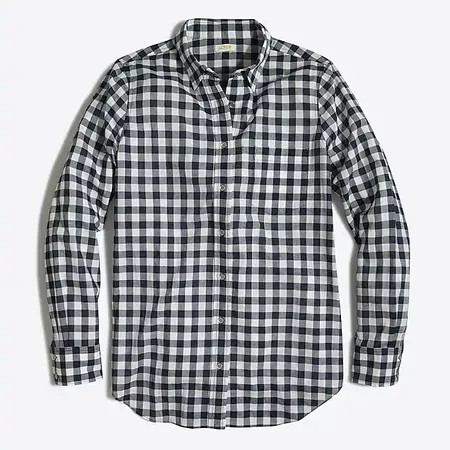 Gingham classic button-down shirt in boy fit : FactoryWomen Button-Ups | Factory