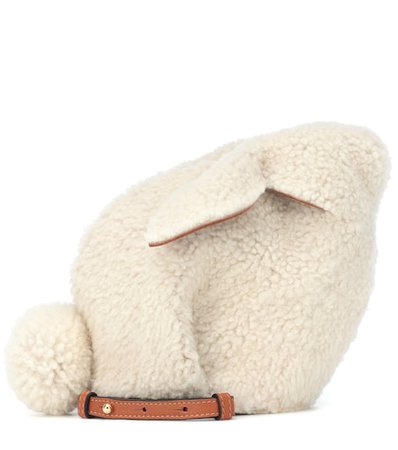 Bunny Mini shearling shoulder bag