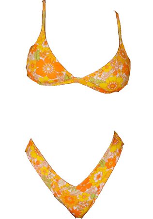 Orange Floral Bikini Set
