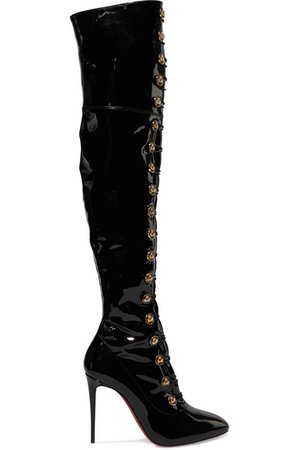 Christian Louboutin | Frenchissima Alta 100 patent-leather over-the-knee boots | NET-A-PORTER.COM