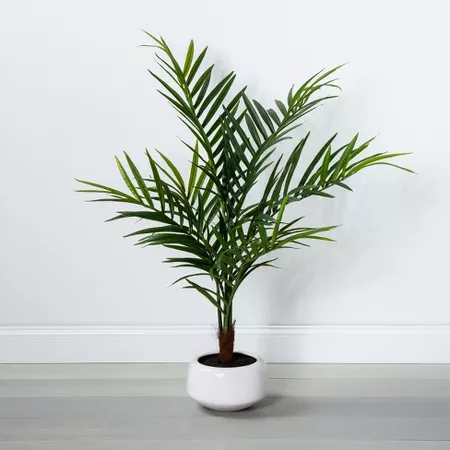 45" X 30" Artificial Palm In Pot Green/White - Opalhouse™ : Target