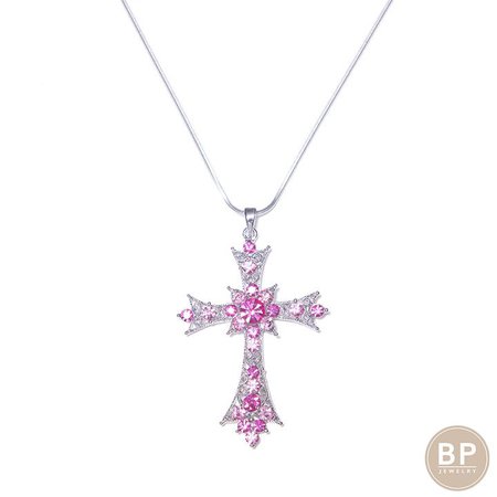 Pink Classic Cross – BERNA PECI JEWELRY