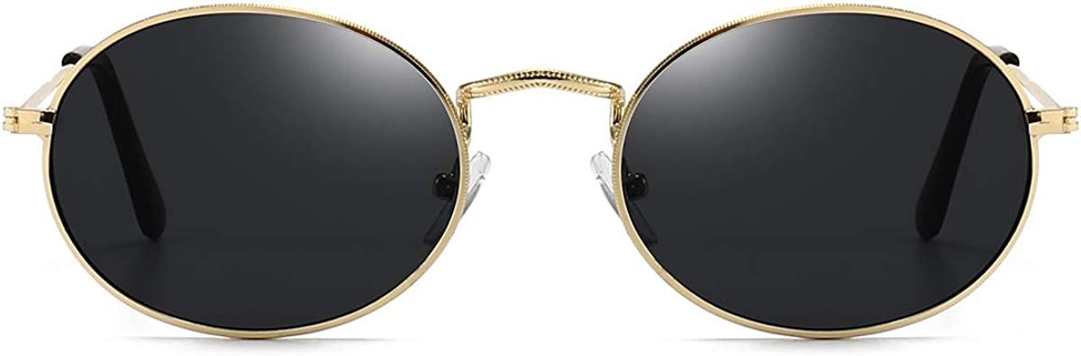 Amazon.com: Dollger Oval Sunglasses for Women Vintage Metal Frame Glasses Retro Eyeglasses Unisex Gray1 : Clothing, Shoes & Jewelry