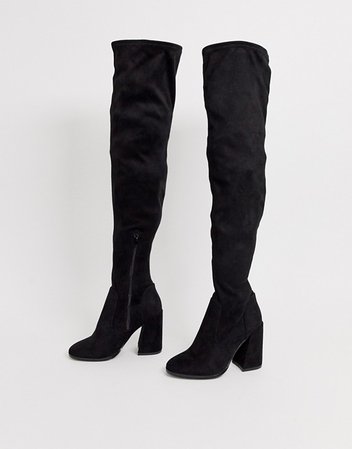 Black knee boots