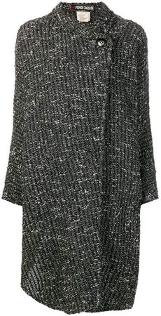 Pre-Owned boucle wrap coat
