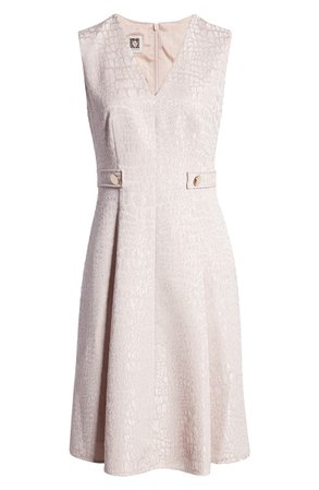 Anne Klein Croc Jacquard Fit & Flare Dress | Nordstrom