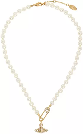 Vivienne Westwood: White Lucrece Pearl Necklace | SSENSE