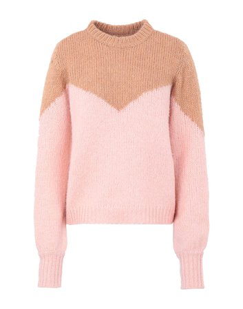 Sweater tan and pink