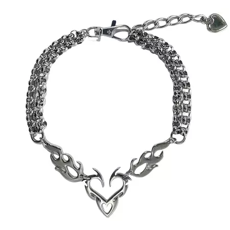 Grunge Heart Chain Necklace | BOOGZEL APPAREL – Boogzel Clothing