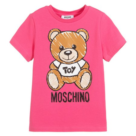 Moschino Kid-Teen - Girls Pink Cotton T-Shirt | Childrensalon