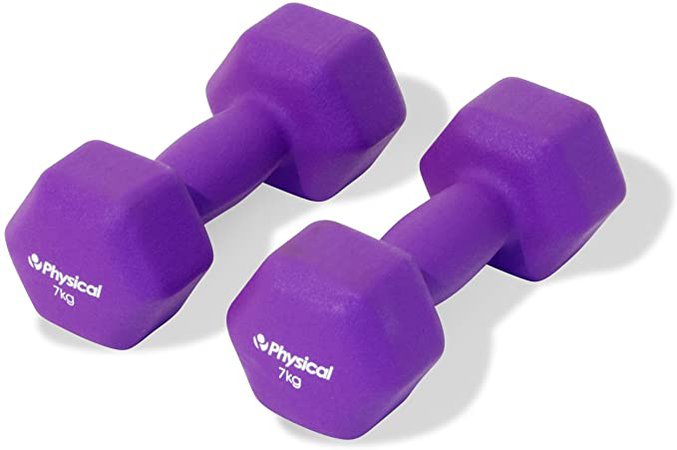 Physical Company Neo Hex Dumbbells purple Pair 7 KG: Amazon.co.uk: Sports & Outdoors