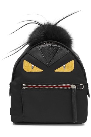 Backpack with Fox Fur Gr. One Size