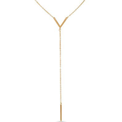 Humble Chic Women's Y-Chain Bar Necklace - Adjustable Long Thin Delicate Chevron Choker Lariat