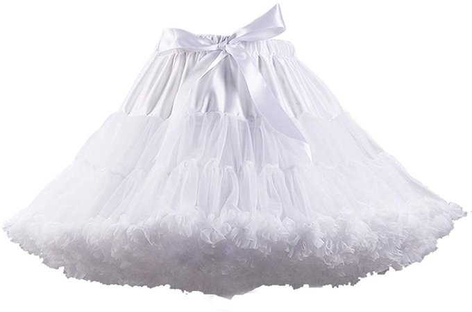 XinChangShangMao Women's Soft Chiffon Petticoat Tutu Skirt White at Amazon Women’s Clothing store