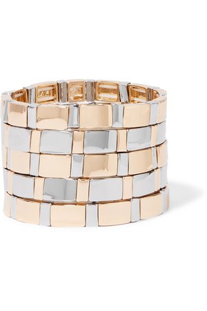Roxanne Assoulin | Gold Standard set of five silver and gold-tone bracelets | NET-A-PORTER.COM